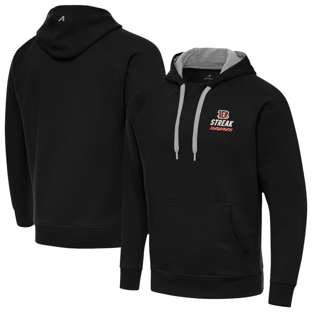 Cincinnati Bengals Antigua Streak Victory Pullover Hoodie Black - NFL