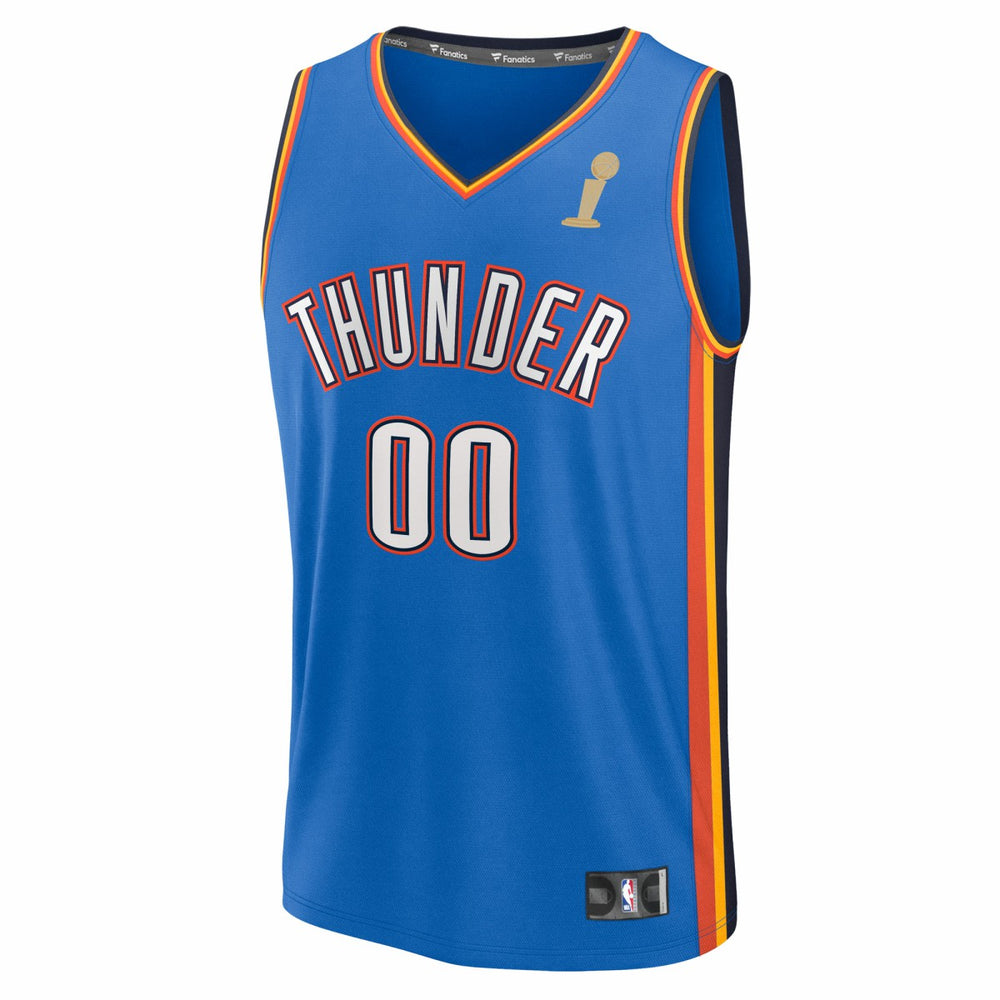 Fanatics - Oklahoma City Thunder 2025 NBA Finals Champions Fast Break Replica Custom Jersey - Blue - Icon Edition