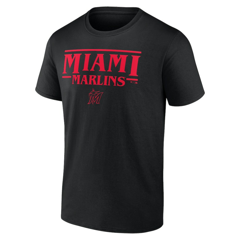 Miami Marlins Stranger Things Logo Lockup T-Shirt Clearance