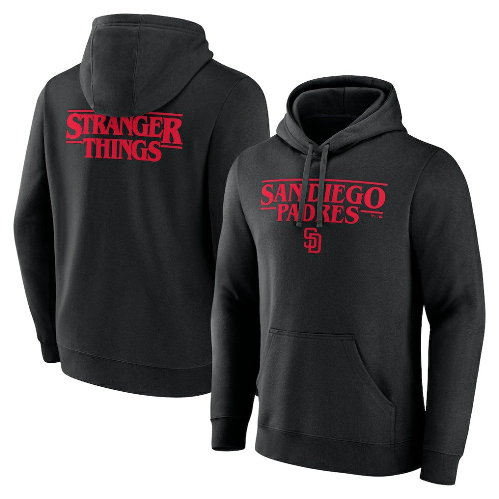 San Diego Padres Stranger Things Logo Lockup Pullover Hoodie Near Me
