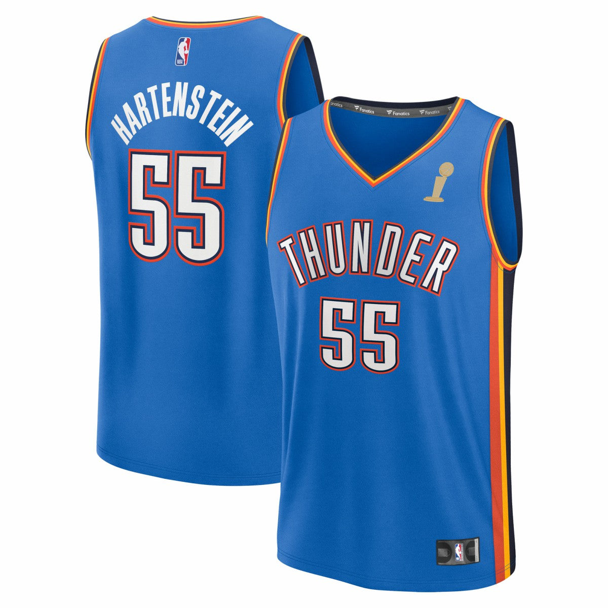 Fanatics - Isaiah Hartenstein Oklahoma City Thunder 2025 NBA Finals Champions Fast Break Replica Player Jersey - Blue - Icon Edition