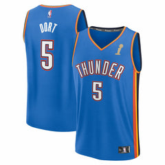 Fanatics - Luguentz Dort Oklahoma City Thunder 2025 NBA Finals Champions Fast Break Replica Player Jersey - Blue - Icon Edition