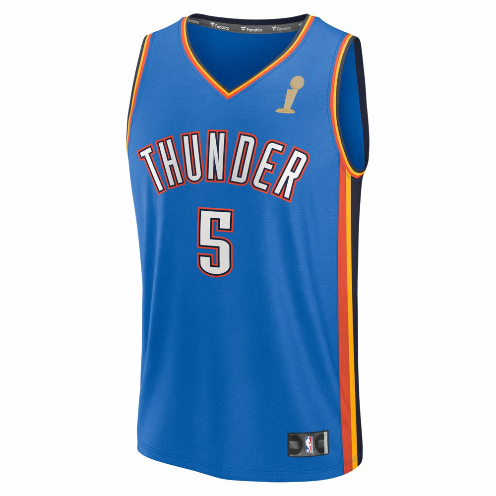 Fanatics - Luguentz Dort Oklahoma City Thunder 2025 NBA Finals Champions Fast Break Replica Player Jersey - Blue - Icon Edition