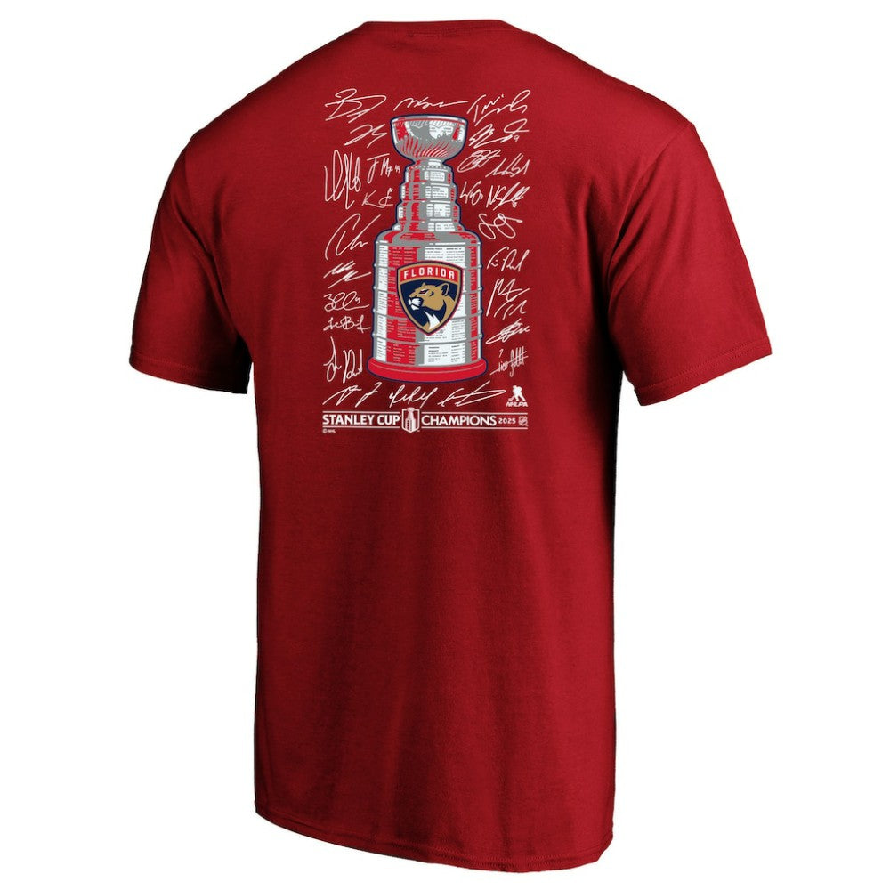 Florida Panthers - Fanatics 2025 Stanley Cup Champions Big & Tall Roster T-Shirt Red