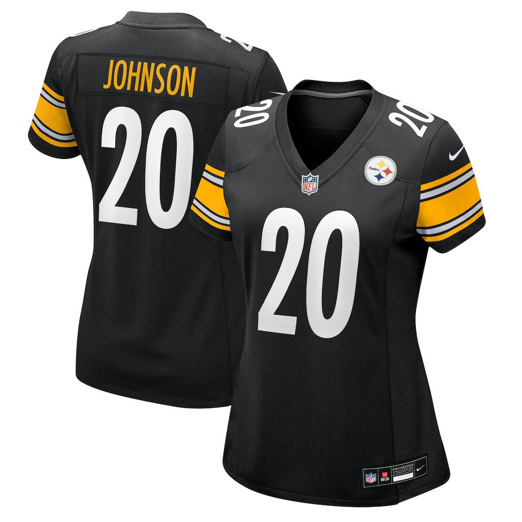 Kaleb Johnson Pittsburgh Steelers Women's Team Game Jersey Black - Nike