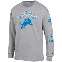 Detroit Lions Champion Seal Long Sleeve T-Shirt Heather Gray - NFL
