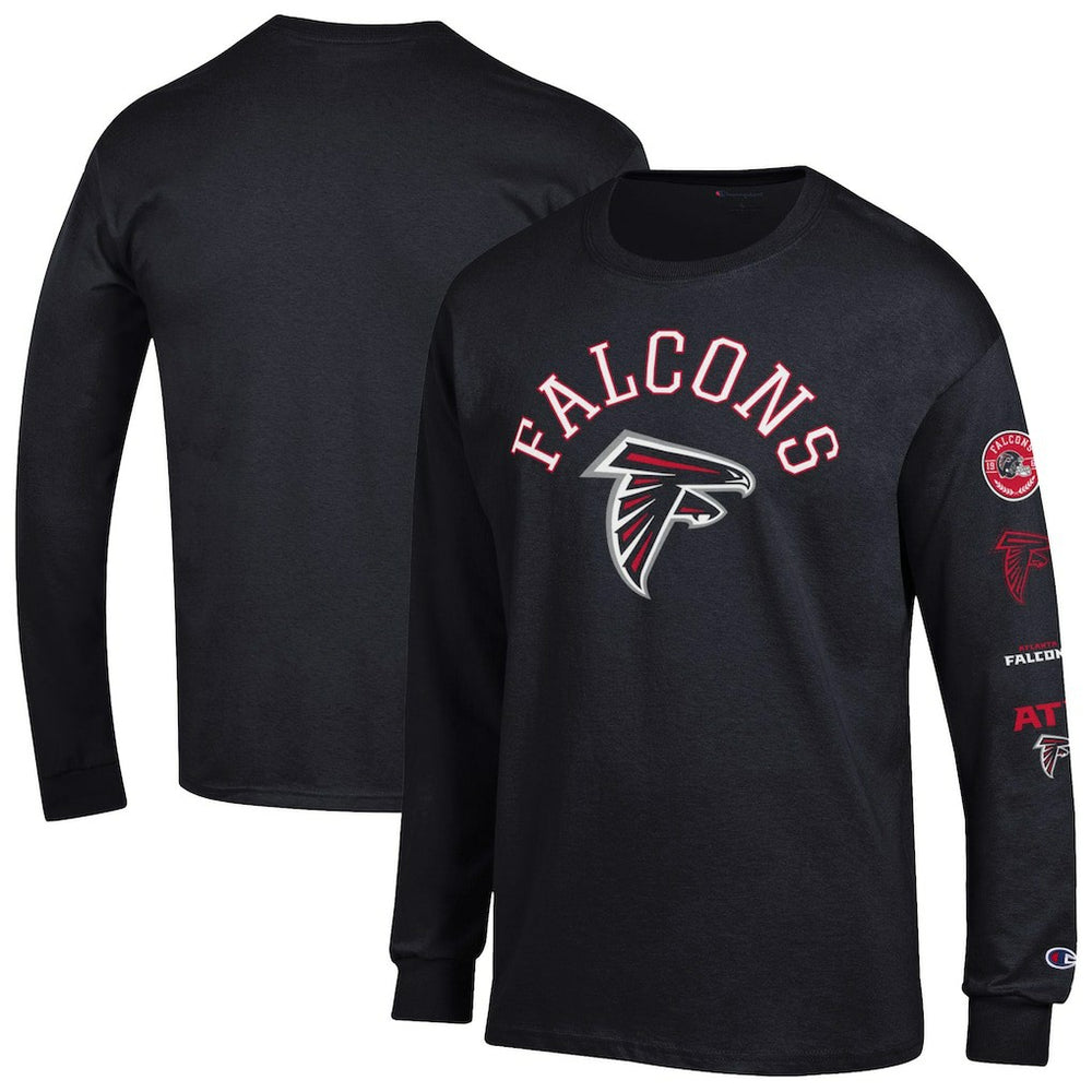 Atlanta Falcons Champion Seal Long Sleeve T-Shirt Black - NFL