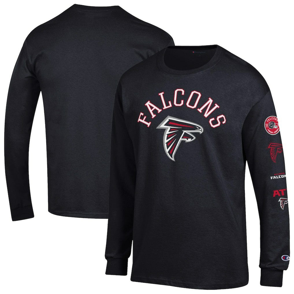 Atlanta Falcons Champion Seal Long Sleeve T-Shirt Black - NFL