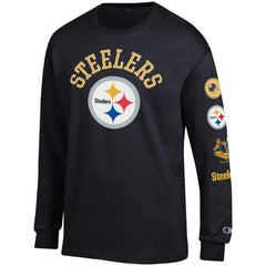 Pittsburgh Steelers Champion Seal Long Sleeve T-Shirt Black - NFL