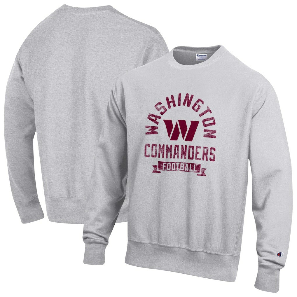 Washington Commanders Champion Reverse Weave Fleece Pullover Sweatshirt Heather Gray - NFL