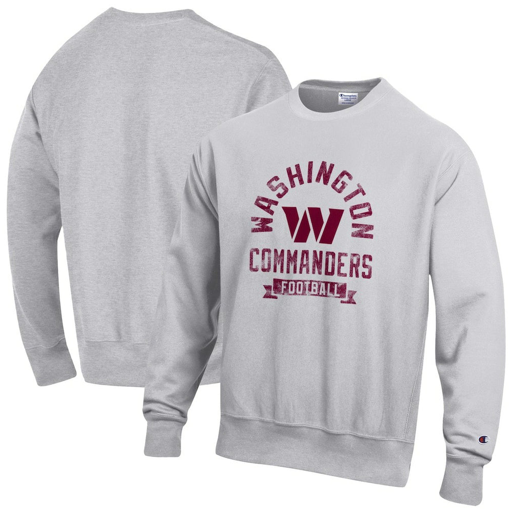 Washington Commanders Champion Reverse Weave Fleece Pullover Sweatshirt Heather Gray - NFL