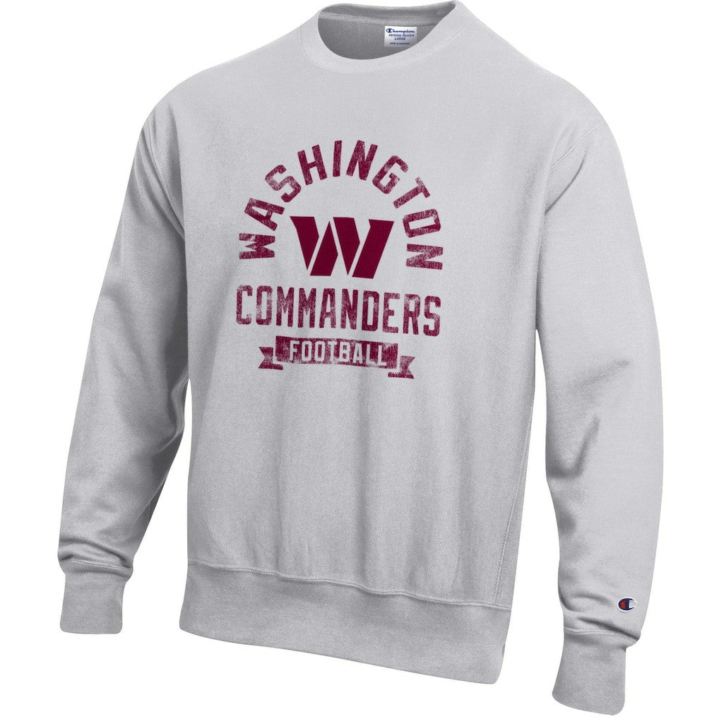 Washington Commanders Champion Reverse Weave Fleece Pullover Sweatshirt Heather Gray - NFL
