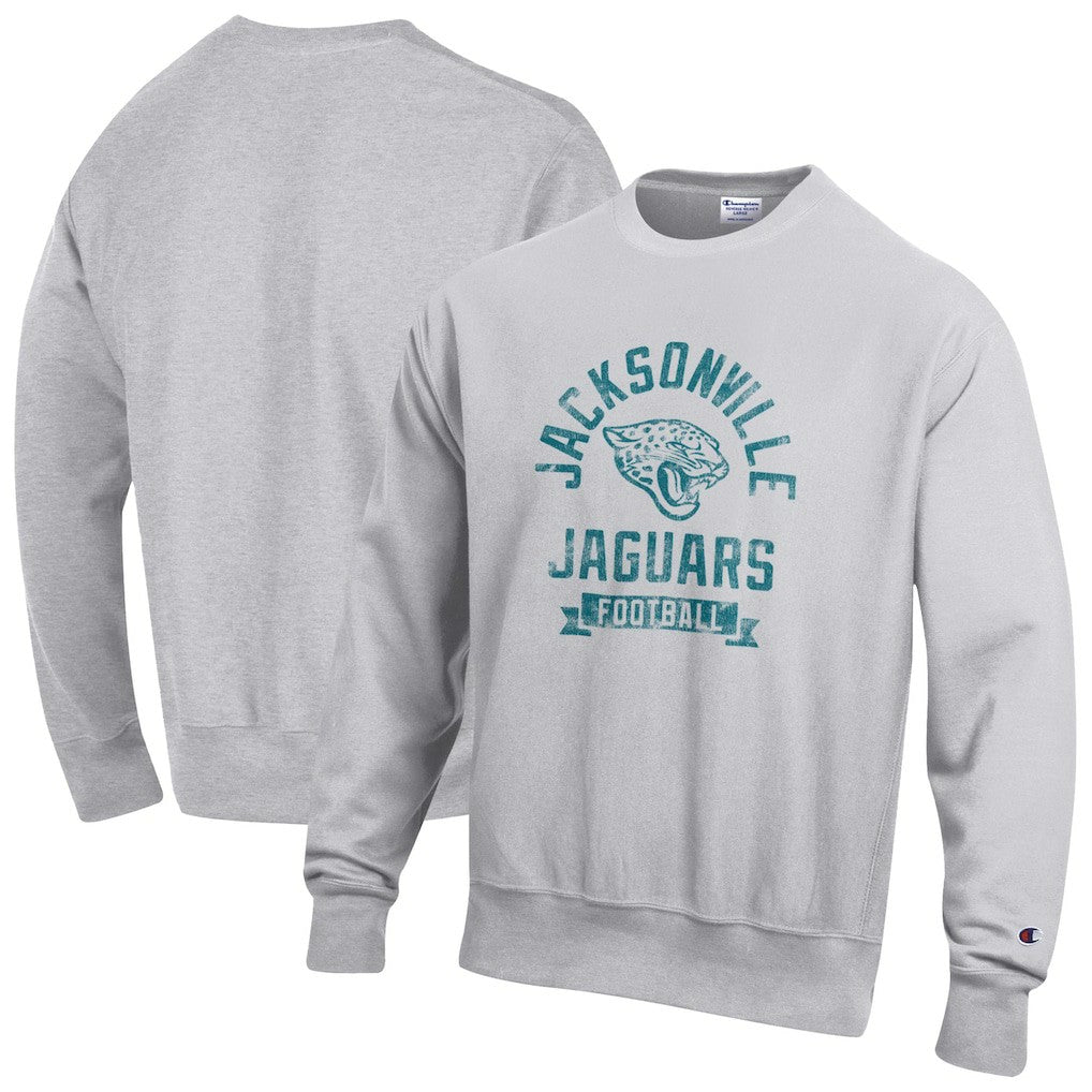 Jacksonville Jaguars Champion Reverse Weave Fleece Pullover Sweatshirt Heather Gray - NFL