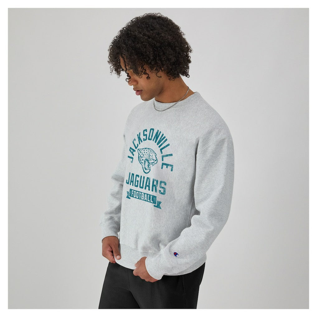 Jacksonville Jaguars Champion Reverse Weave Fleece Pullover Sweatshirt Heather Gray - NFL