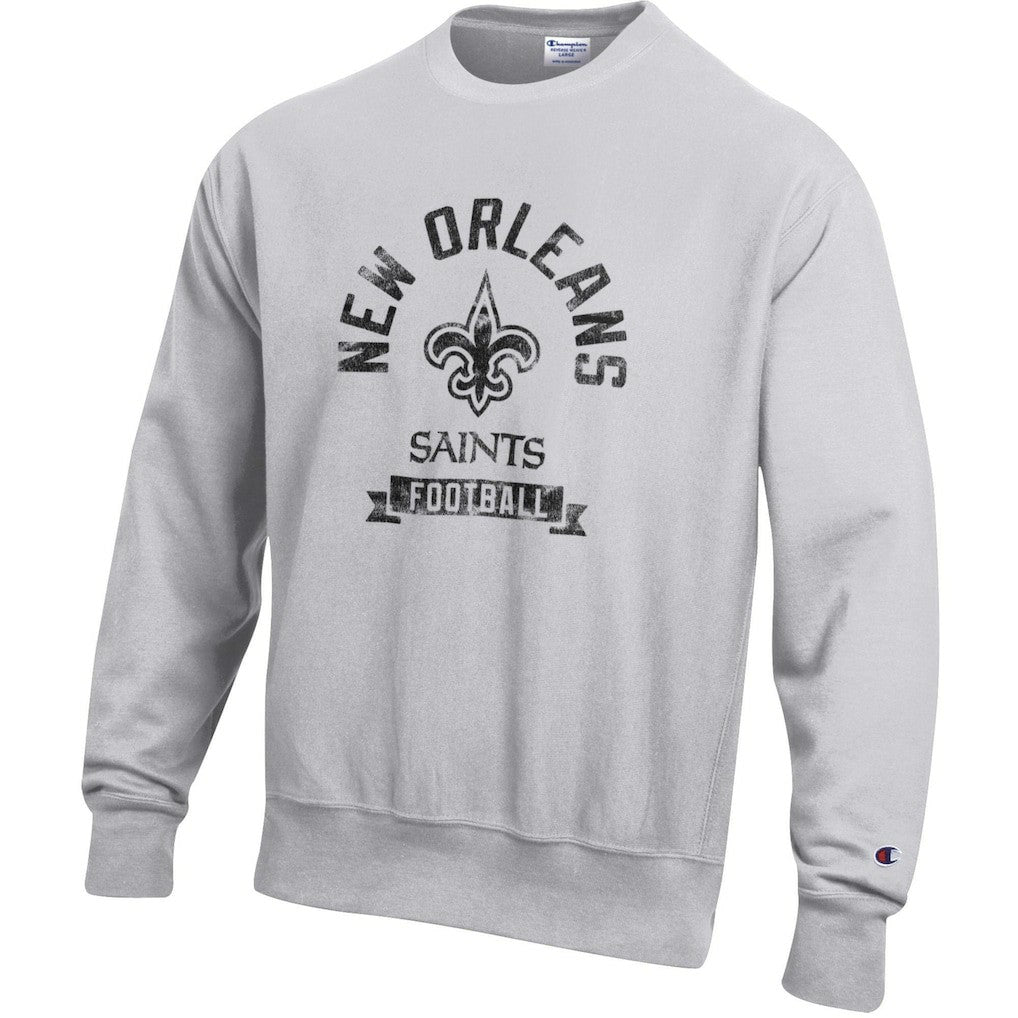 New Orleans Saints Champion Reverse Weave Fleece Pullover Sweatshirt Heather Gray - NFL