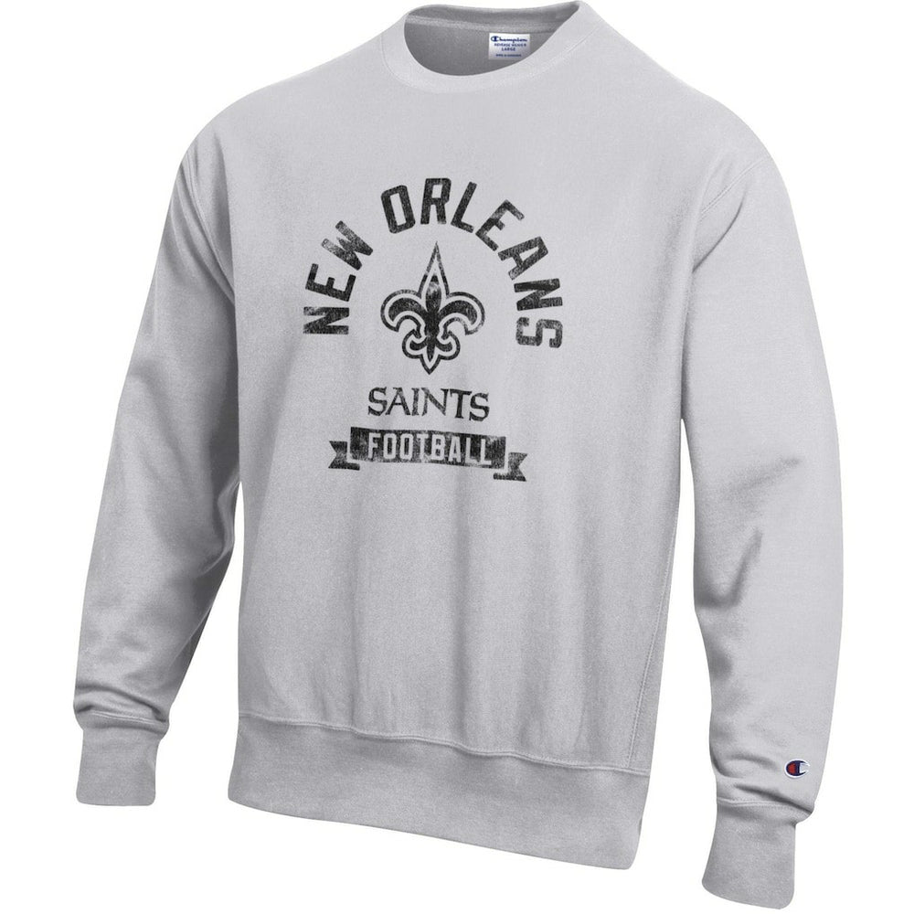 New Orleans Saints Champion Reverse Weave Fleece Pullover Sweatshirt Heather Gray - NFL