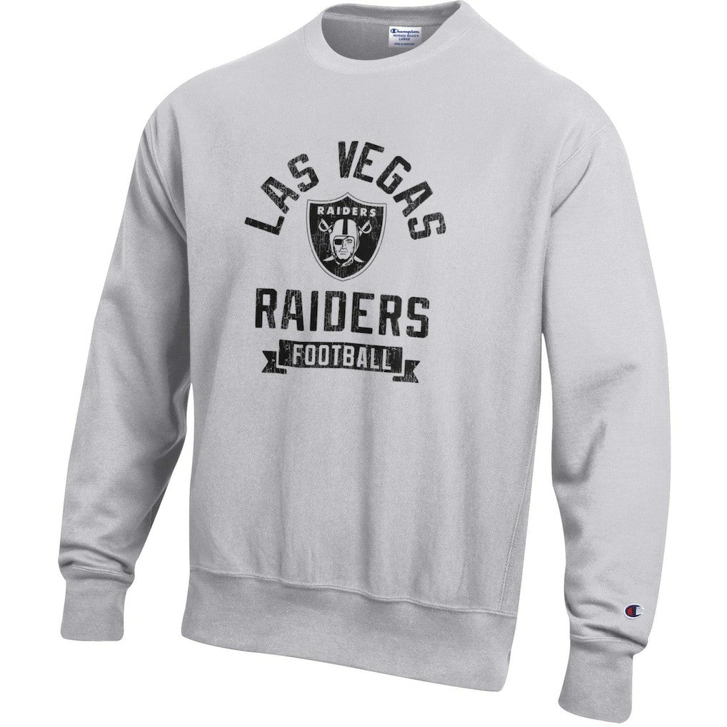 Las Vegas Raiders Champion Reverse Weave Fleece Pullover Sweatshirt Heather Gray - NFL