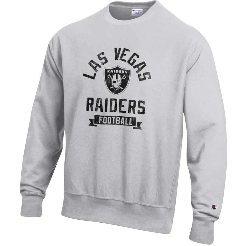 Las Vegas Raiders Champion Reverse Weave Fleece Pullover Sweatshirt Heather Gray - NFL
