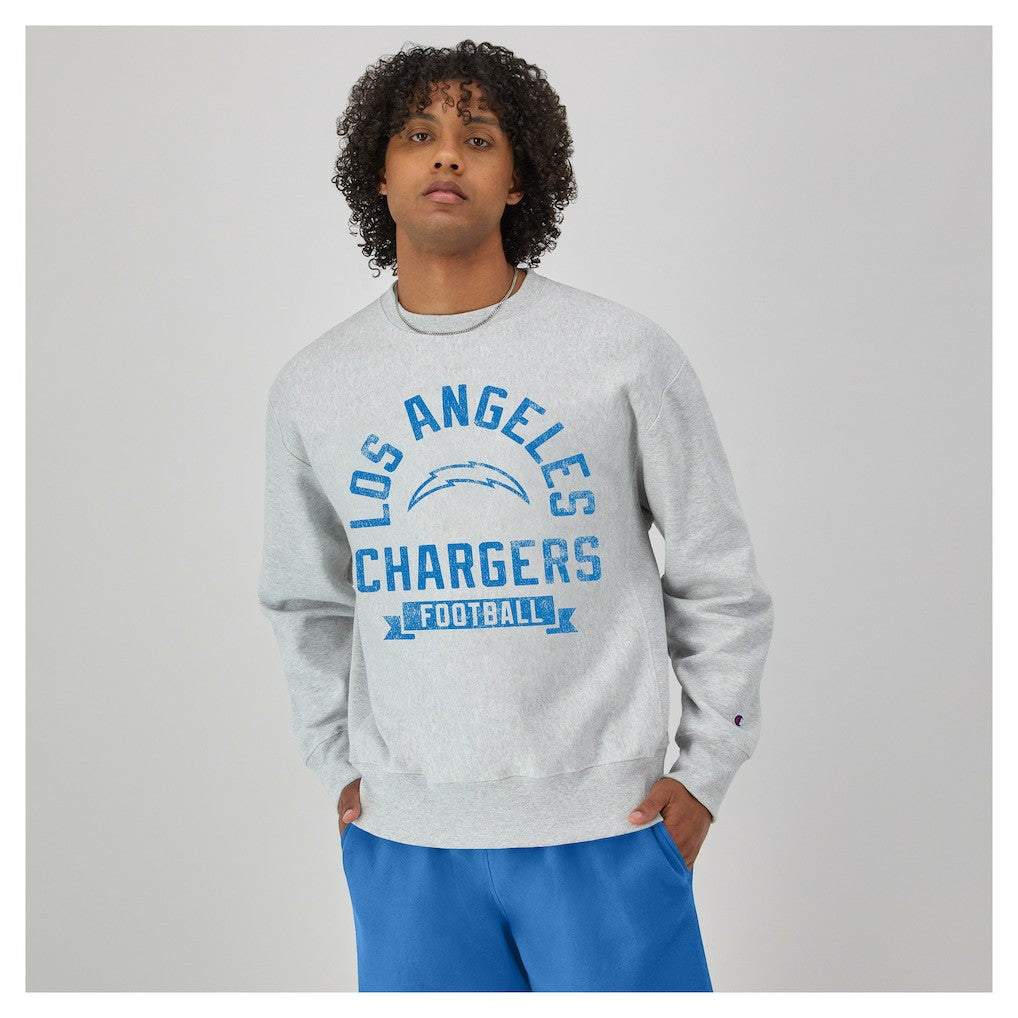 Los Angeles Chargers Champion Reverse Weave Fleece Pullover Sweatshirt Heather Gray - NFL