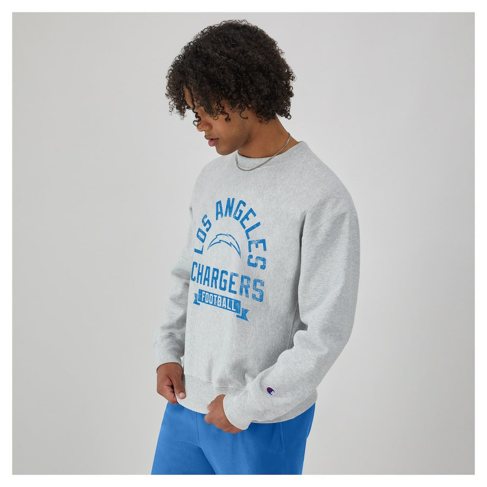 Los Angeles Chargers Champion Reverse Weave Fleece Pullover Sweatshirt Heather Gray - NFL