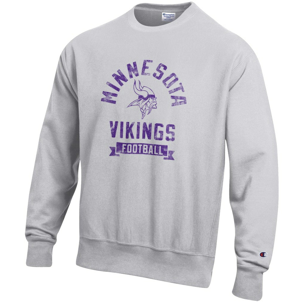 Minnesota Vikings Champion Reverse Weave Fleece Pullover Sweatshirt Heather Gray - NFL