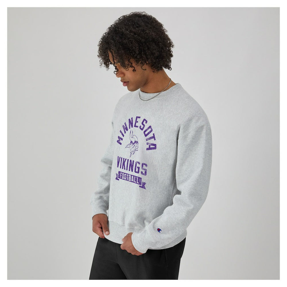 Minnesota Vikings Champion Reverse Weave Fleece Pullover Sweatshirt Heather Gray - NFL
