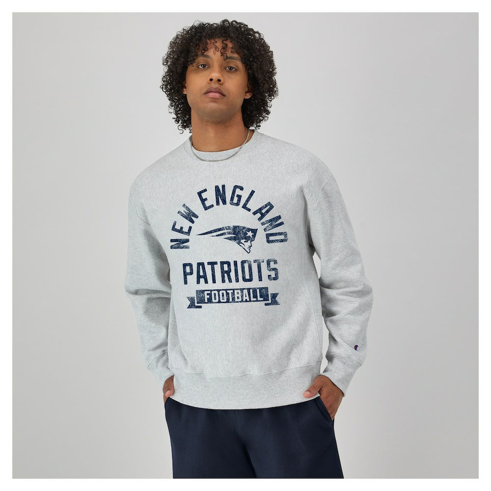 New England Patriots Champion Reverse Weave Fleece Pullover Sweatshirt Heather Gray - NFL