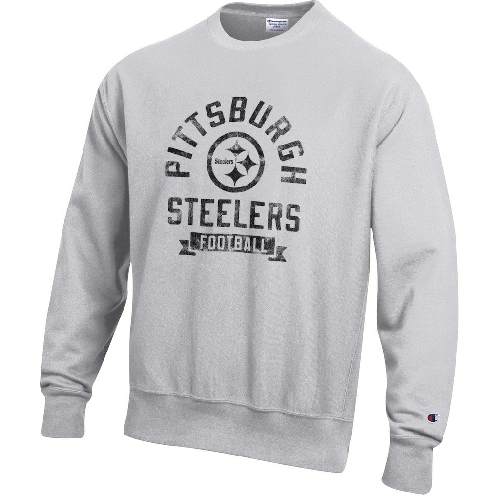 Pittsburgh Steelers Champion Reverse Weave Fleece Pullover Sweatshirt Heather Gray - NFL