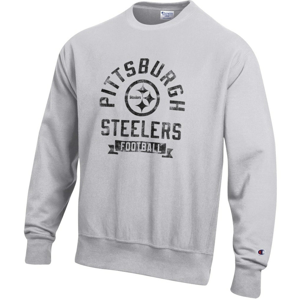 Pittsburgh Steelers Champion Reverse Weave Fleece Pullover Sweatshirt Heather Gray - NFL