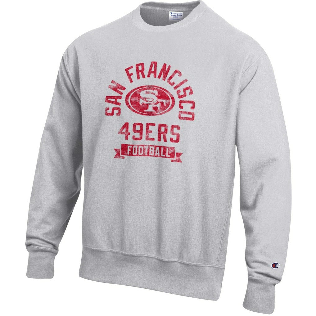 San Francisco 49ers Champion Reverse Weave Fleece Pullover Sweatshirt Heather Gray - NFL