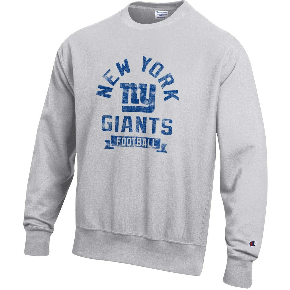 New York Giants Champion Reverse Weave Fleece Pullover Sweatshirt Heather Gray - NFL