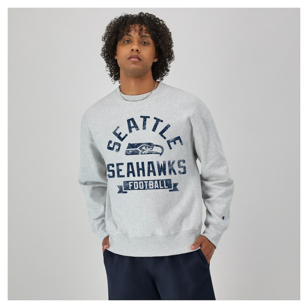 Seattle Seahawks Champion Reverse Weave Fleece Pullover Sweatshirt Heather Gray - NFL