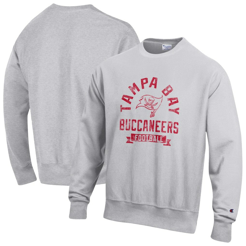 Tampa Bay Buccaneers Champion Reverse Weave Fleece Pullover Sweatshirt Heather Gray - NFL