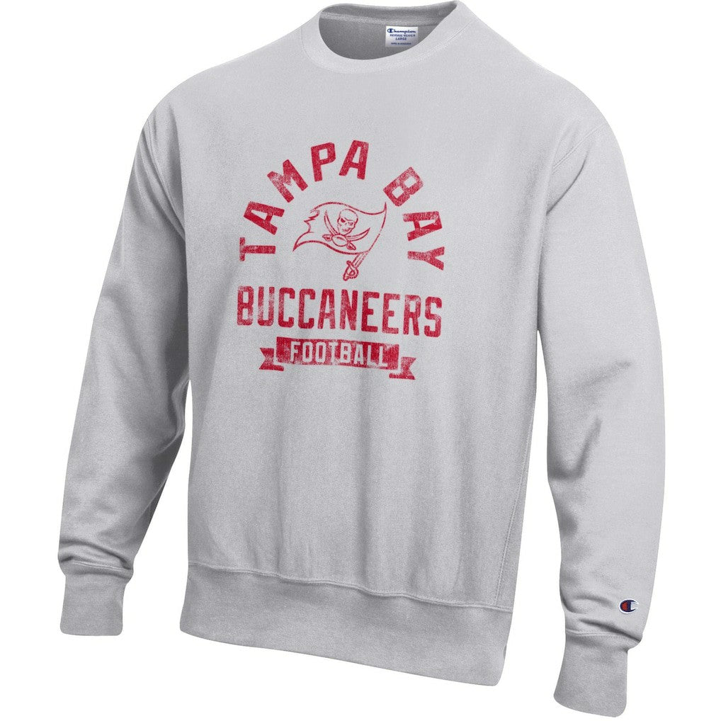 Tampa Bay Buccaneers Champion Reverse Weave Fleece Pullover Sweatshirt Heather Gray - NFL