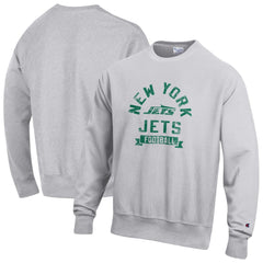 New York Jets Champion Reverse Weave Fleece Pullover Sweatshirt Heather Gray - NFL
