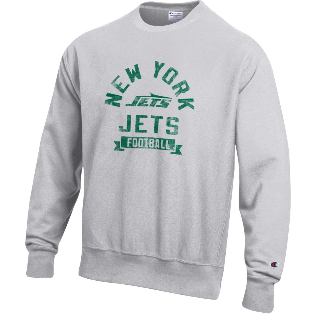 New York Jets Champion Reverse Weave Fleece Pullover Sweatshirt Heather Gray - NFL