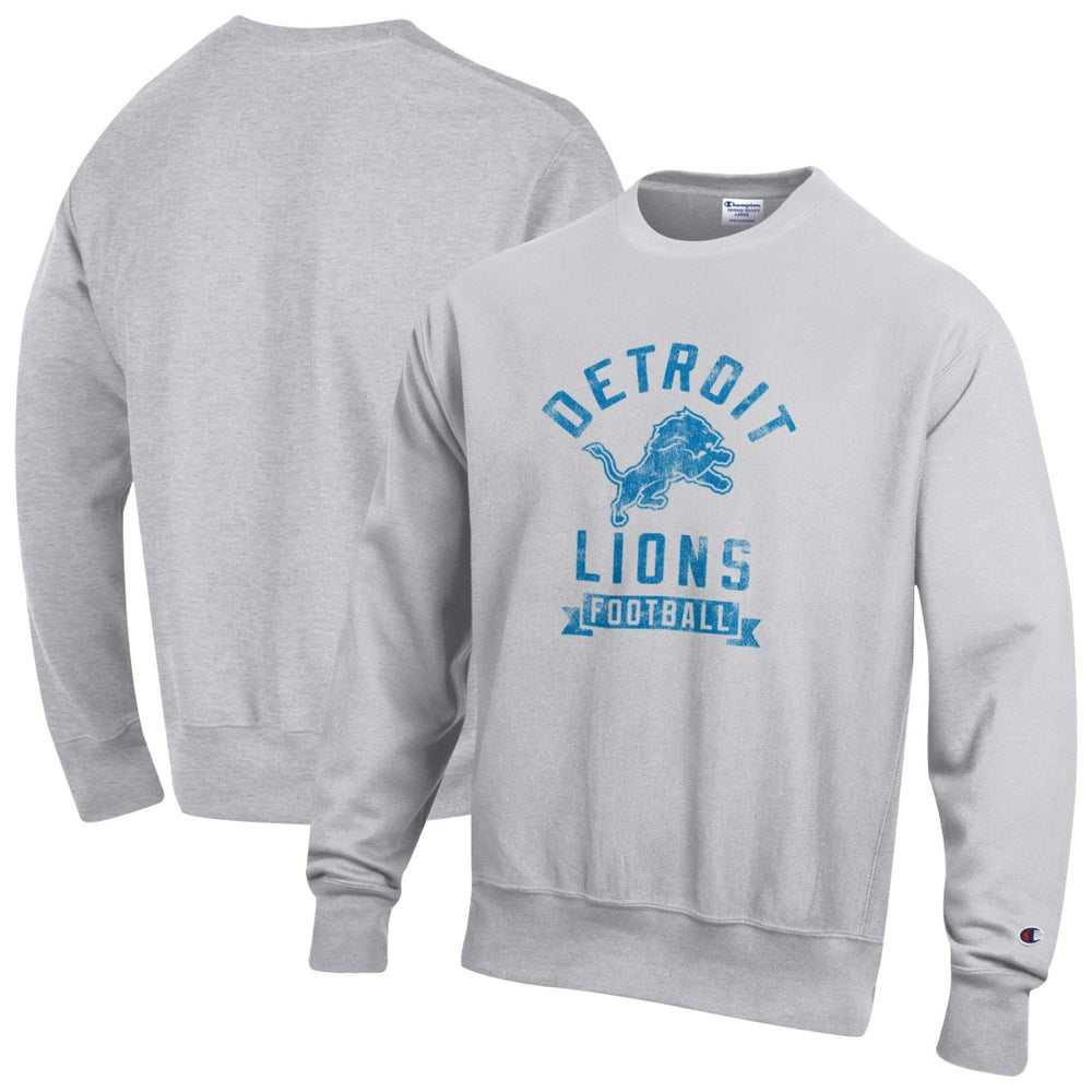 Detroit Lions Champion Reverse Weave Fleece Pullover Sweatshirt Heather Gray - NFL