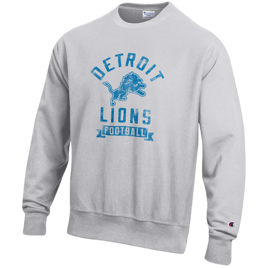 Detroit Lions Champion Reverse Weave Fleece Pullover Sweatshirt Heather Gray - NFL