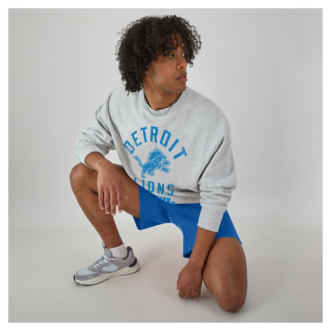 Detroit Lions Champion Reverse Weave Fleece Pullover Sweatshirt Heather Gray - NFL