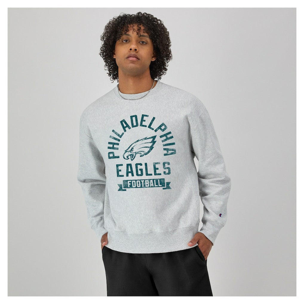 Philadelphia Eagles Champion Reverse Weave Fleece Pullover Sweatshirt Heather Gray - NFL