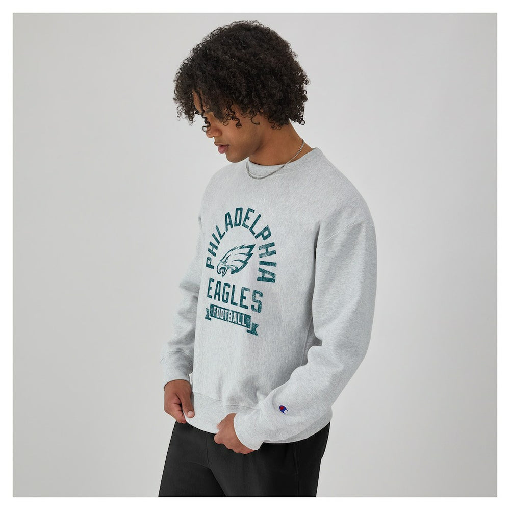 Philadelphia Eagles Champion Reverse Weave Fleece Pullover Sweatshirt Heather Gray - NFL