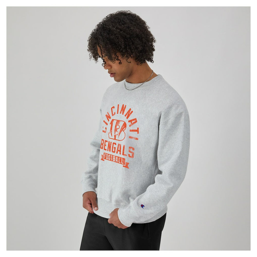 Cincinnati Bengals Champion Reverse Weave Fleece Pullover Sweatshirt Heather Gray - NFL