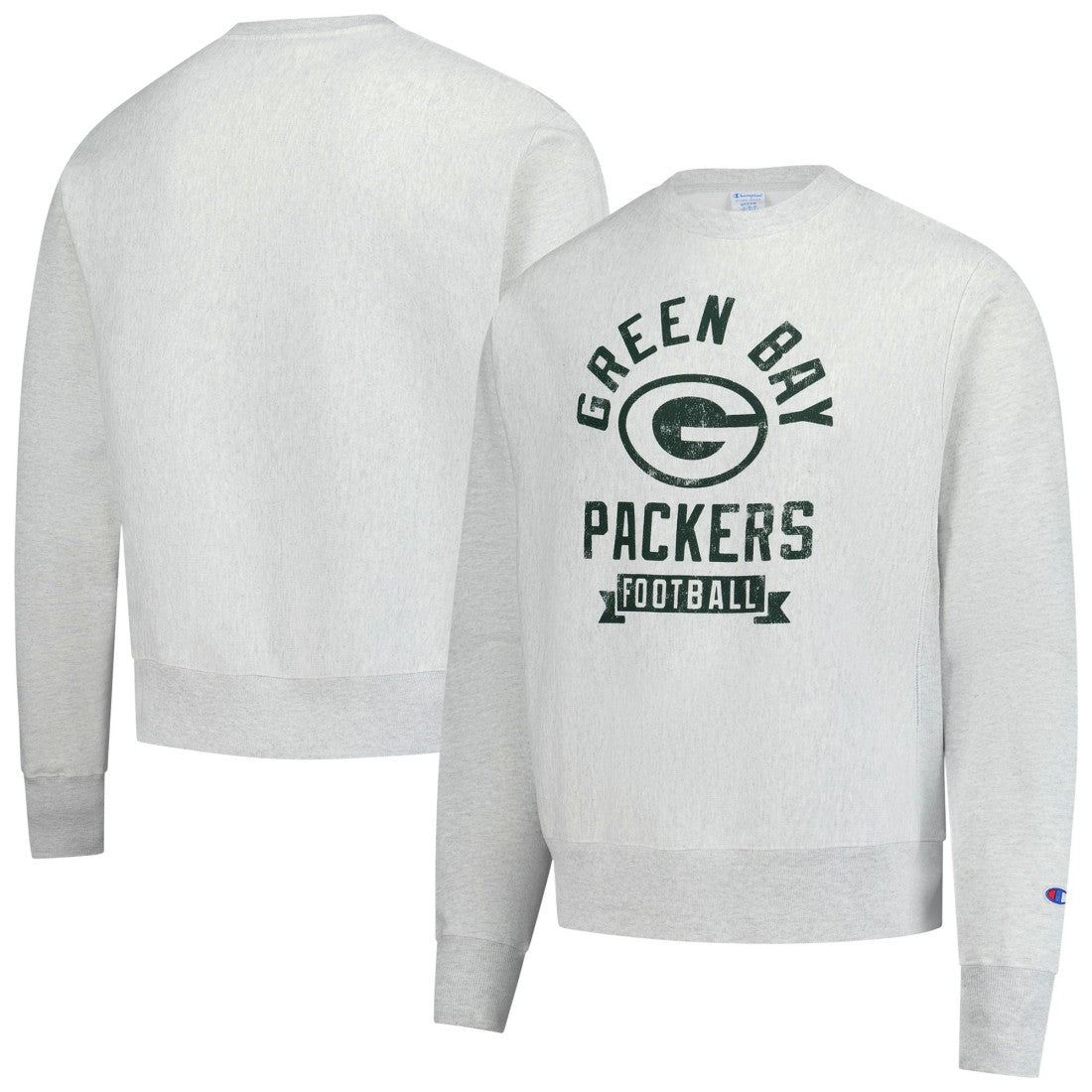 Green Bay Packers Champion Reverse Weave Fleece Pullover Sweatshirt Heather Gray - NFL