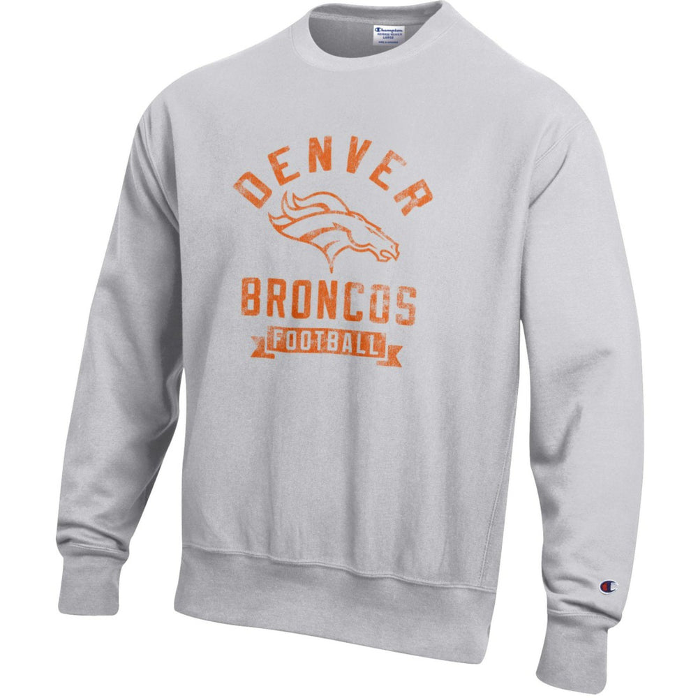 Denver Broncos Champion Reverse Weave Fleece Pullover Sweatshirt Heather Gray - NFL