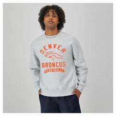 Denver Broncos Champion Reverse Weave Fleece Pullover Sweatshirt Heather Gray - NFL
