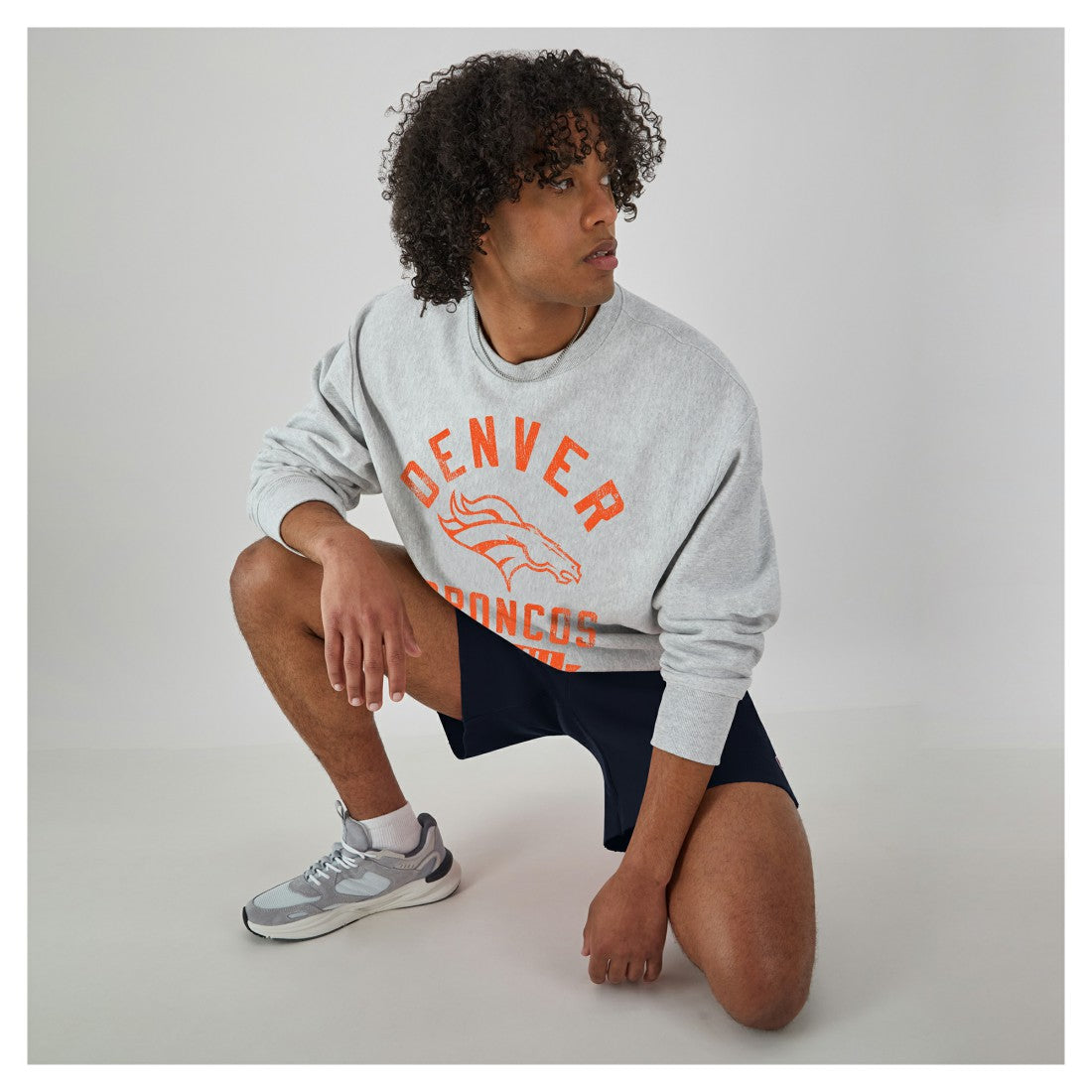 Denver Broncos Champion Reverse Weave Fleece Pullover Sweatshirt Heather Gray - NFL