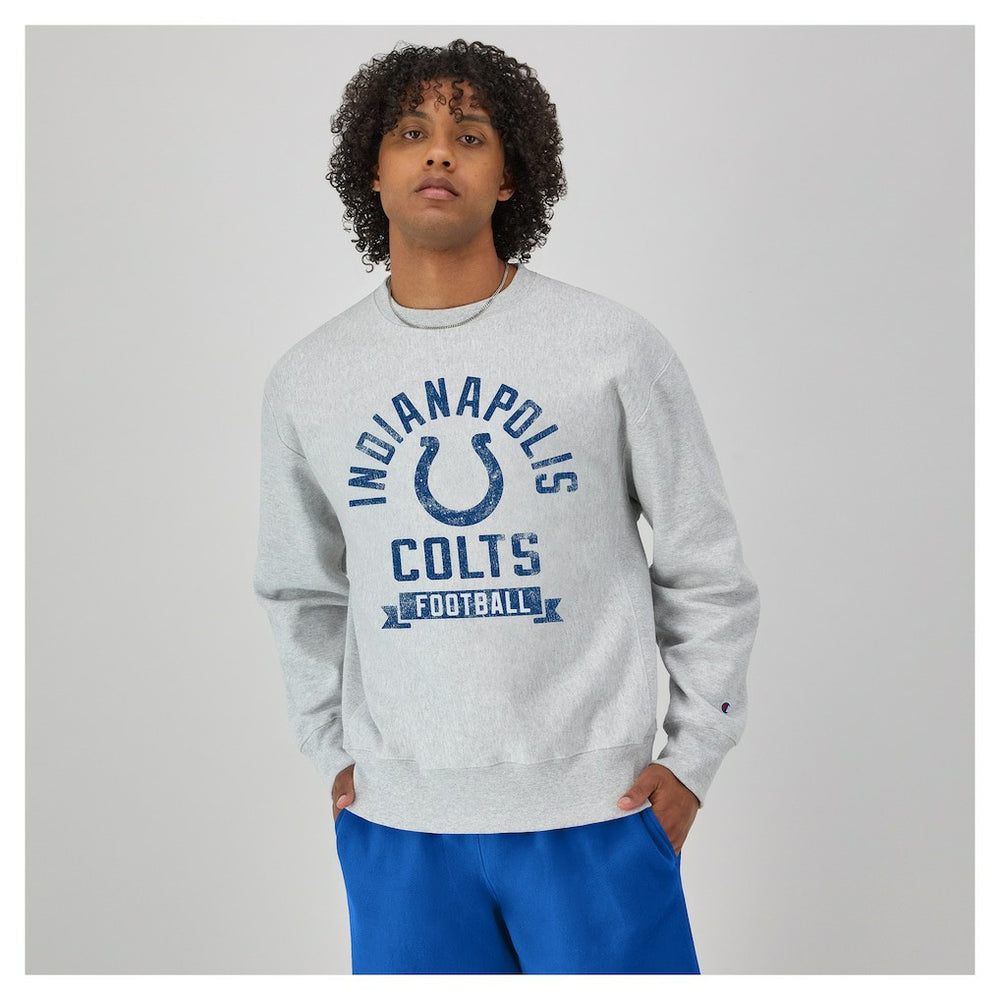 Indianapolis Colts Champion Reverse Weave Fleece Pullover Sweatshirt Heather Gray - NFL