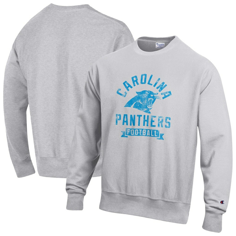 Carolina Panthers Champion Reverse Weave Fleece Pullover Sweatshirt Heather Gray - NFL