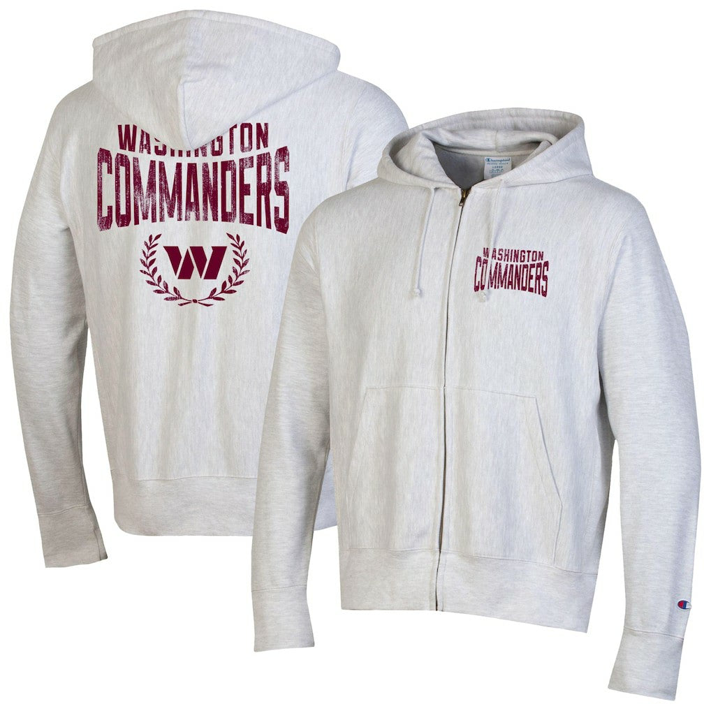 Washington Commanders Champion Reverse Weave Full-Zip Hoodie Heather Gray - NFL