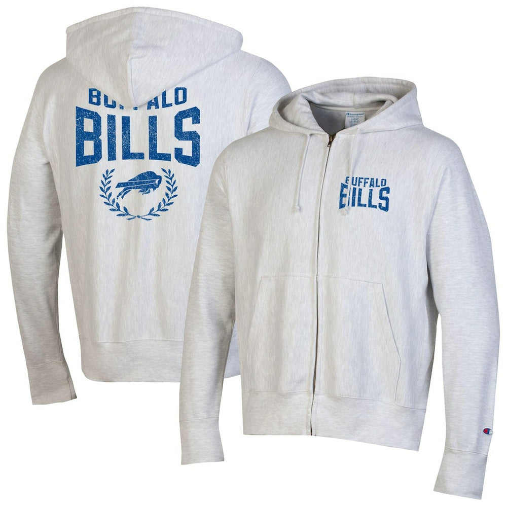 Buffalo Bills Champion Reverse Weave Full-Zip Hoodie Heather Gray - NFL